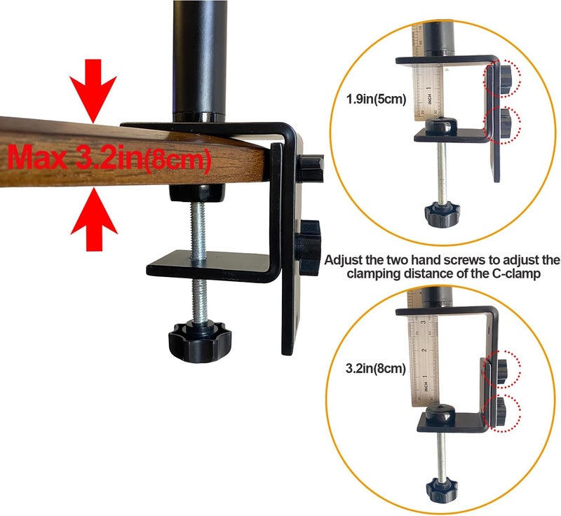 UISKOOPW Rotary Tool Hanger Flex Shaft Accessories Holder Stand Compatible with Foredom Dremel Grobet Tools,Height Adjustable Rotary Motor Mount with Table Clamp(28inchs) - Image 4
